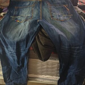 Embroidered Blue Denim Jeans